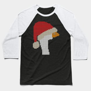 Christmas Sweater Goose in Santa Hat Baseball T-Shirt